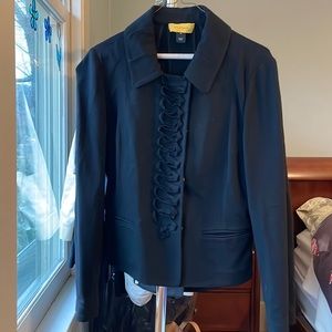 ST. John Black jacket with front closure detail and gold buttons